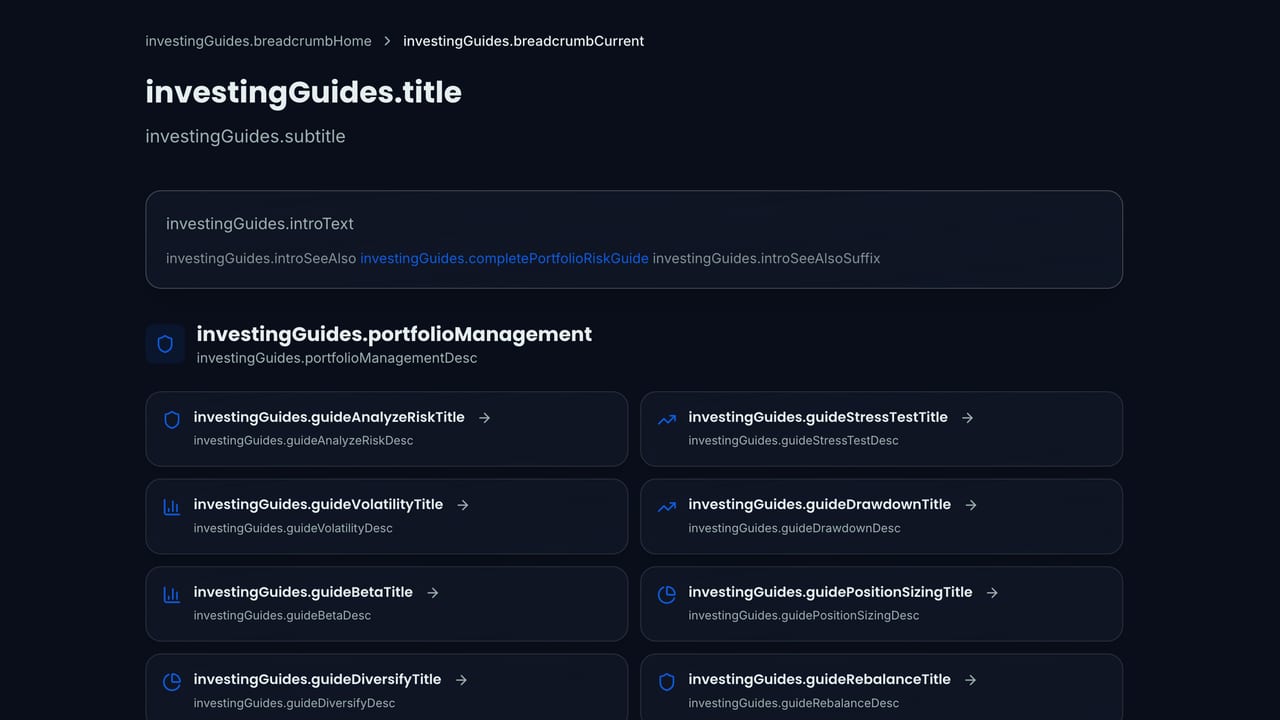 Screenshot of the Investing Guides page on Stock Expert AI